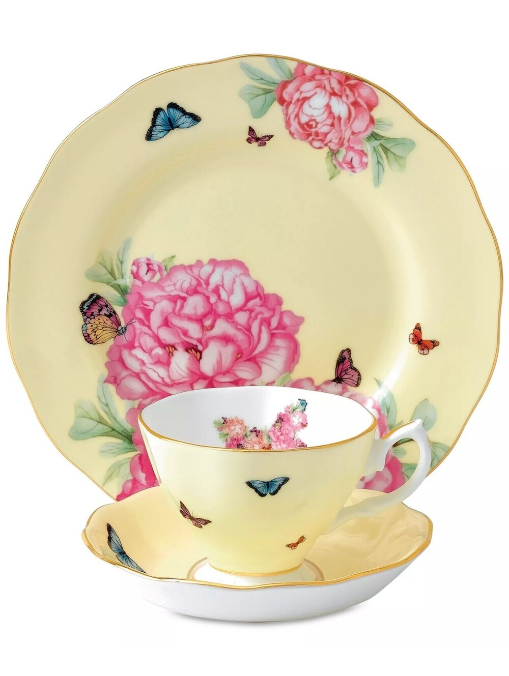 126$ Royal Albert Miranda Kerr for Joy 3-Pieces Tea Set Honey Joy Yellow